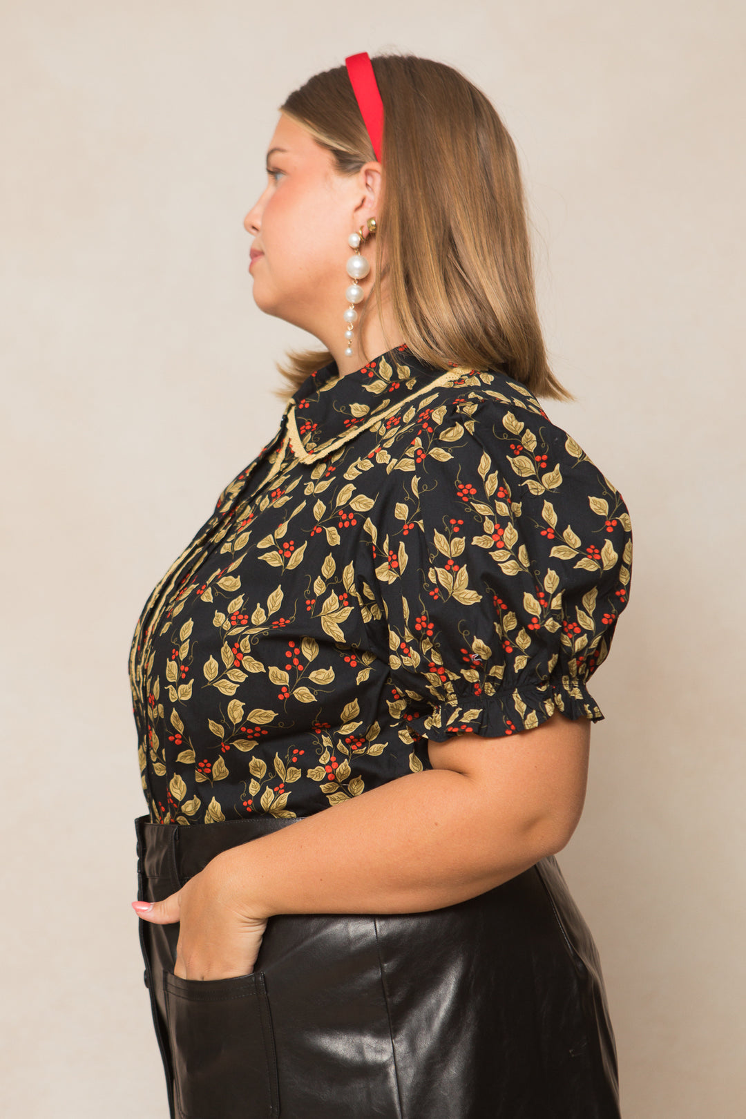 Sophia Blouse in Holly Berry - FINAL SALE