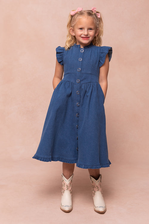 Mini Nelly Dress in Denim