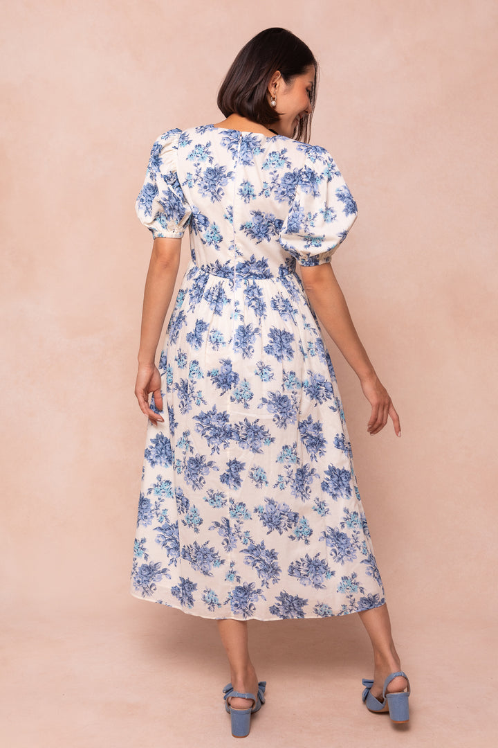 Odette Dress in Blue Floral