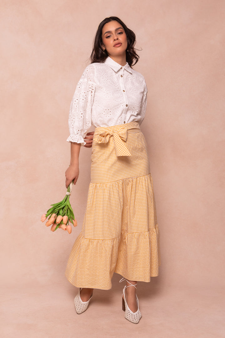 Jodi Skirt in Yellow Gingham