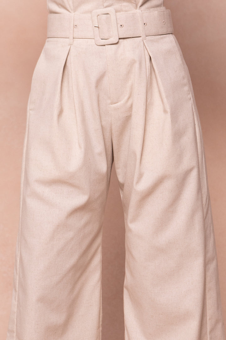 Rio Linen Trousers in Beige