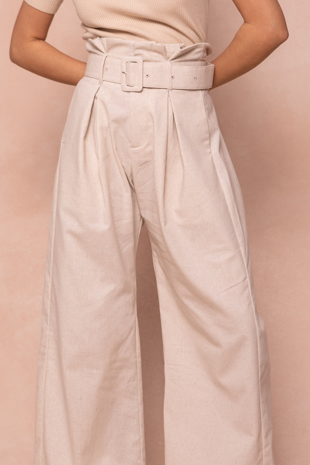 Rio Linen Trousers in Beige