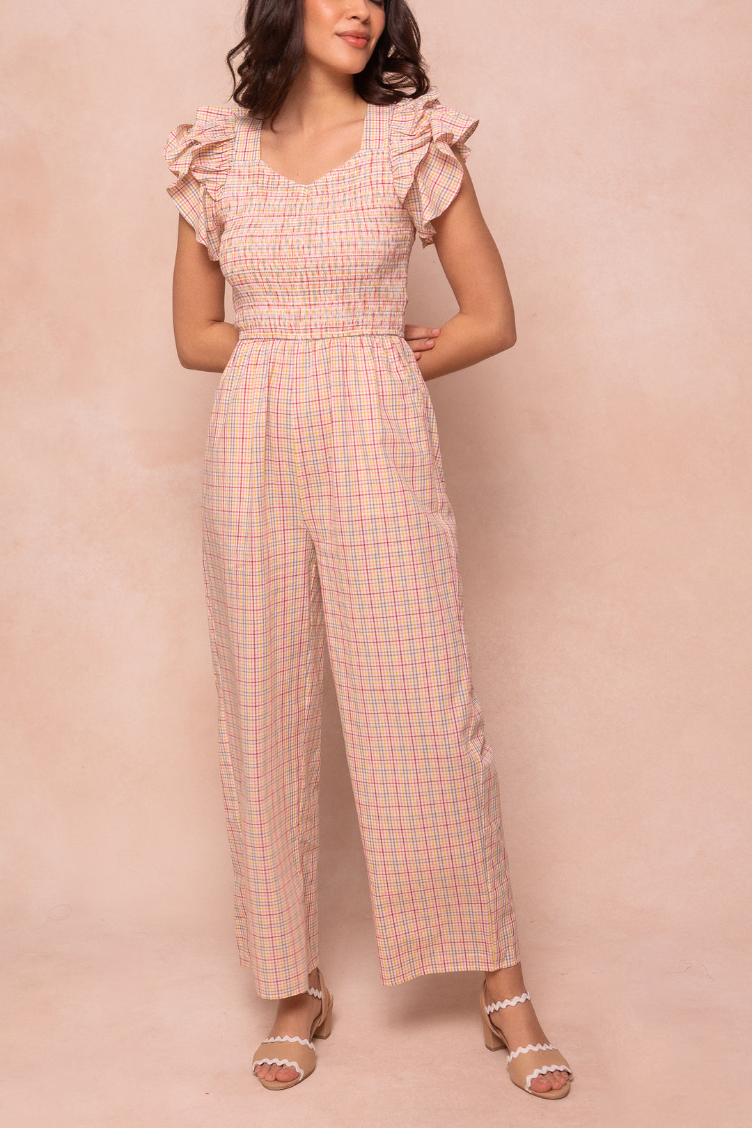 Hattie Jumpsuit in Multicolor Gingham