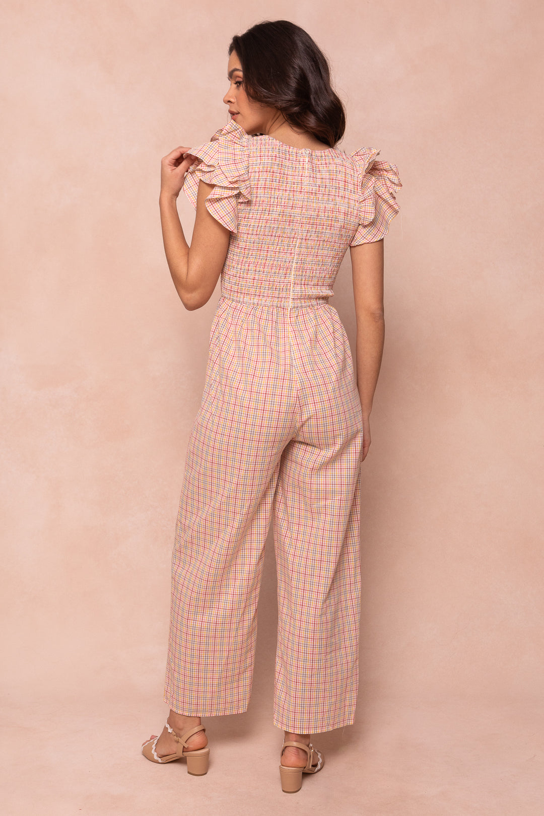 Hattie Jumpsuit in Multicolor Gingham