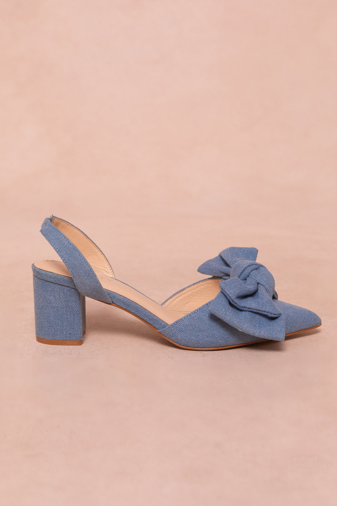 Eloise Bow Heel in Denim