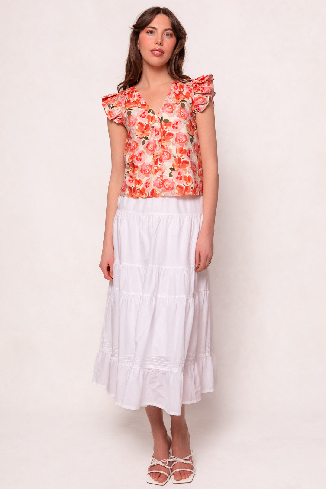 Lana Blouse in Pink Floral