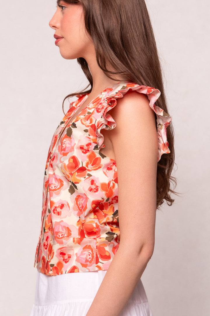 Lana Blouse in Pink Floral