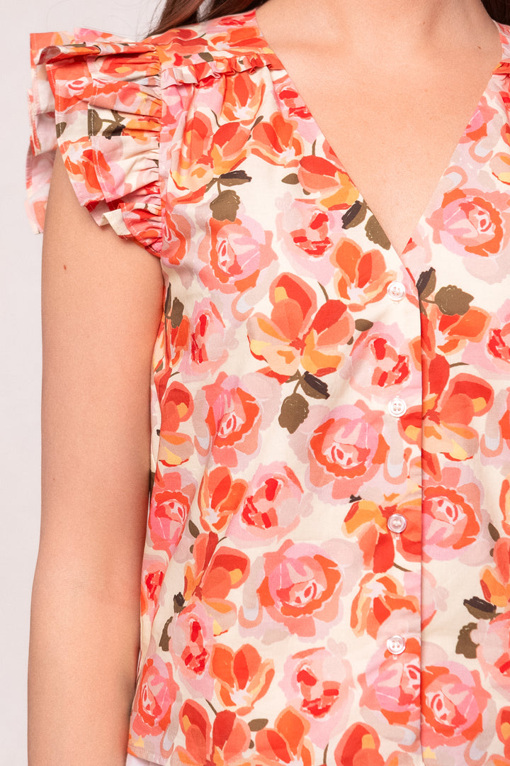 Lana Blouse in Pink Floral