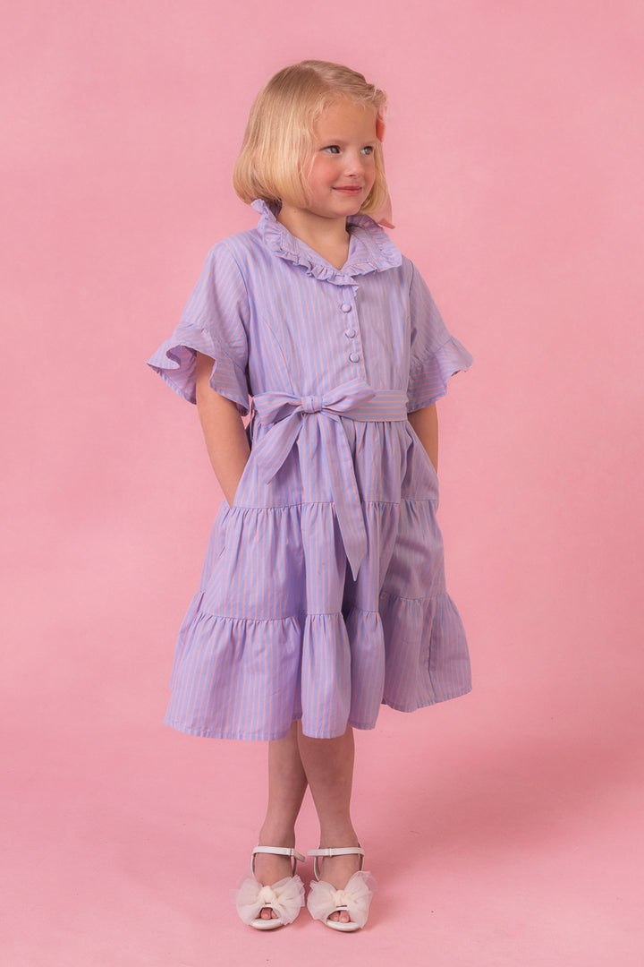 Mini Sutton Dress in Pinstripe - FINAL SALE