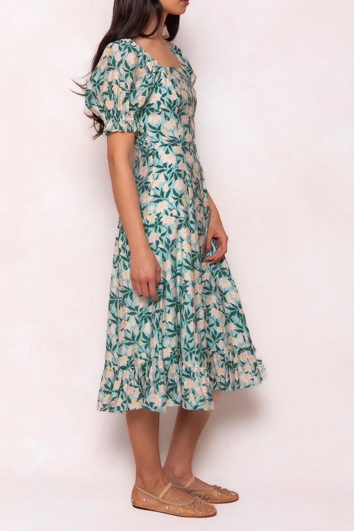 Tamara Dress in Green Floral - FINAL SALE