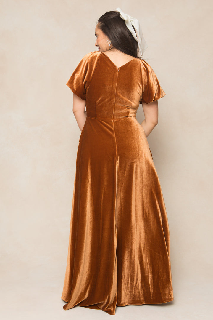 Tessie Dress in Amber Velvet