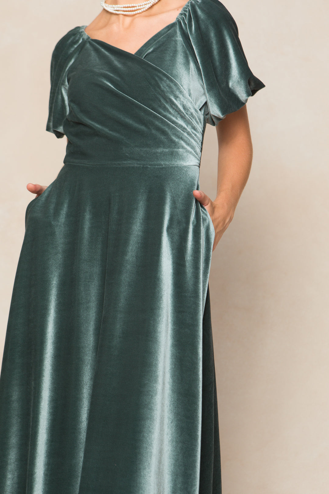 Tessie Dress in Seaglass Velvet