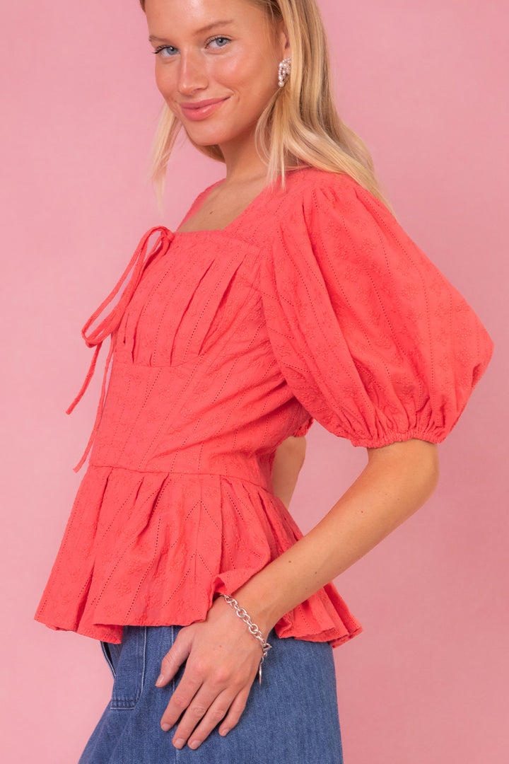 Thea Top in Coral - FINAL SALE