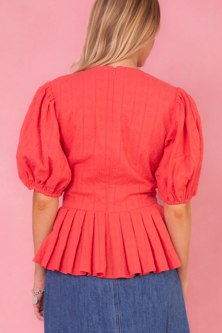 Thea Top in Coral - FINAL SALE