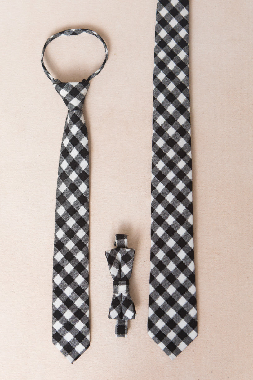 Baby Boys Henry Bow Tie in Cupcake Black Gingham - FINAL SALE