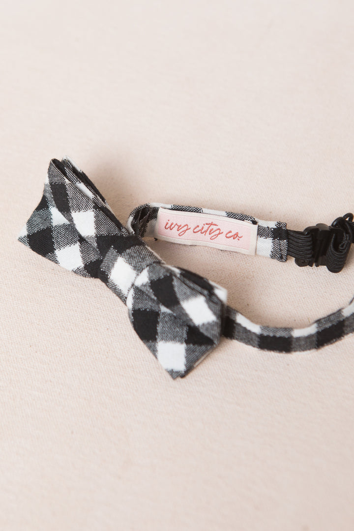 Baby Boys Henry Bow Tie in Cupcake Black Gingham - FINAL SALE