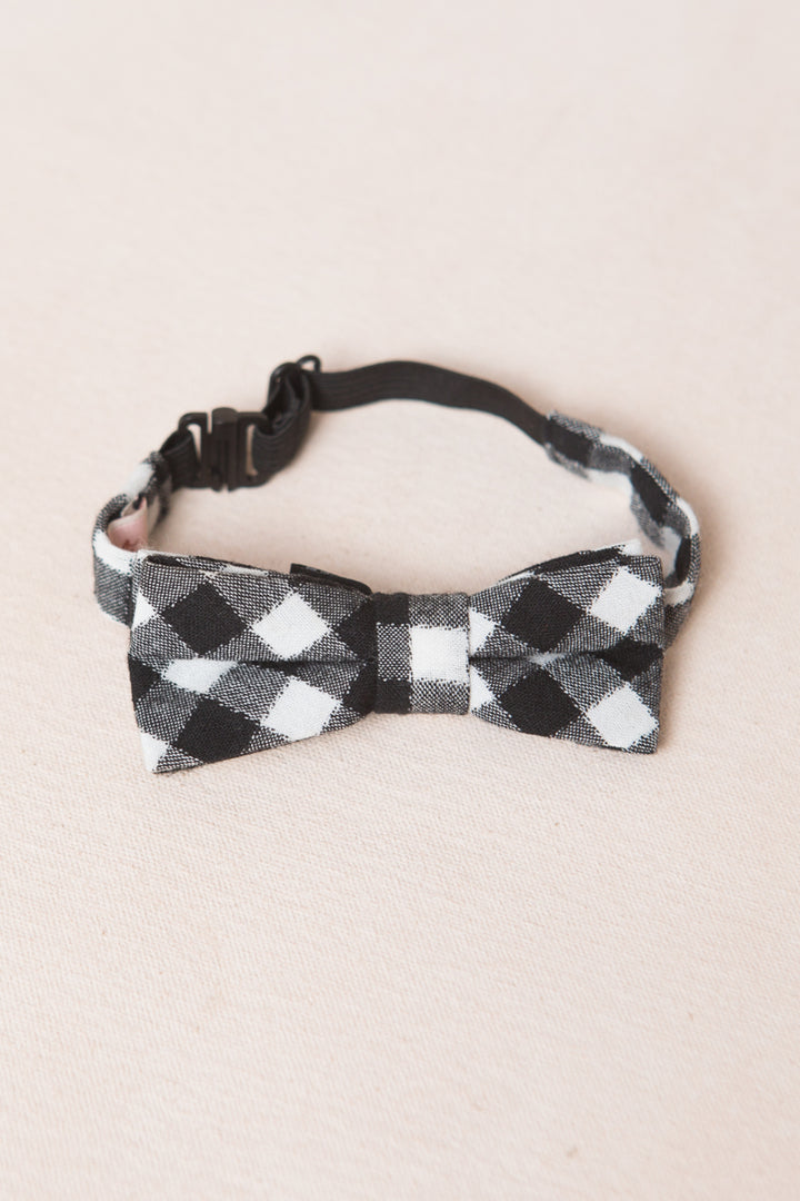 Baby Boys Henry Bow Tie in Cupcake Black Gingham - FINAL SALE