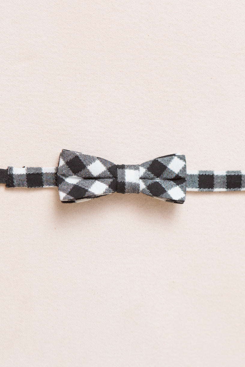 Baby Boys Henry Bow Tie in Cupcake Black Gingham - FINAL SALE