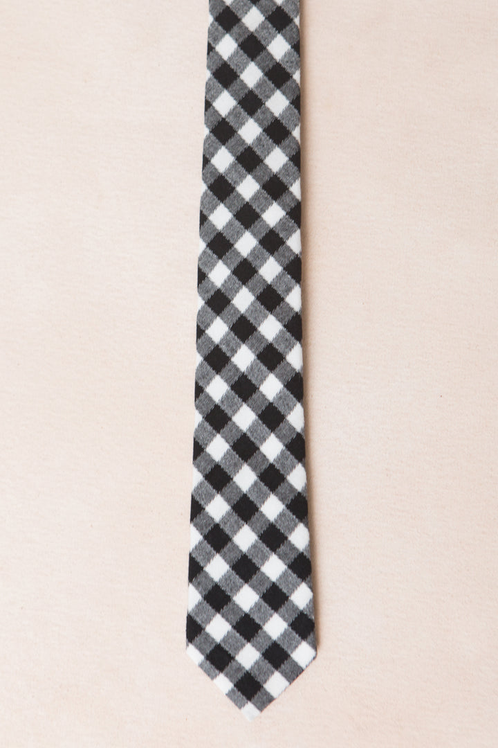 Mens Max Tie in Cupcake Black Gingham - FINAL SALE