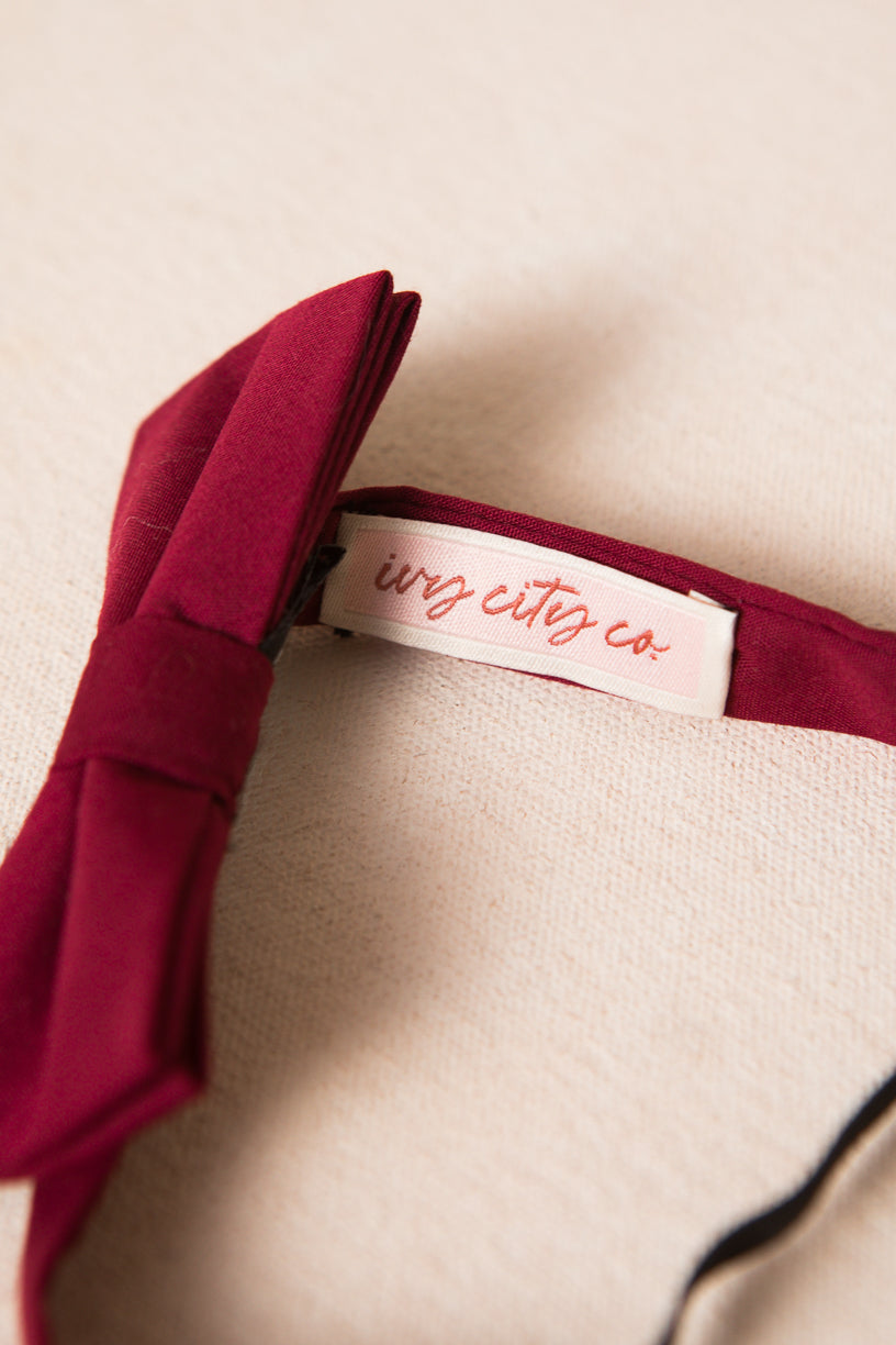 Baby Boys Henry Bow Tie in Maroon - FINAL SALE