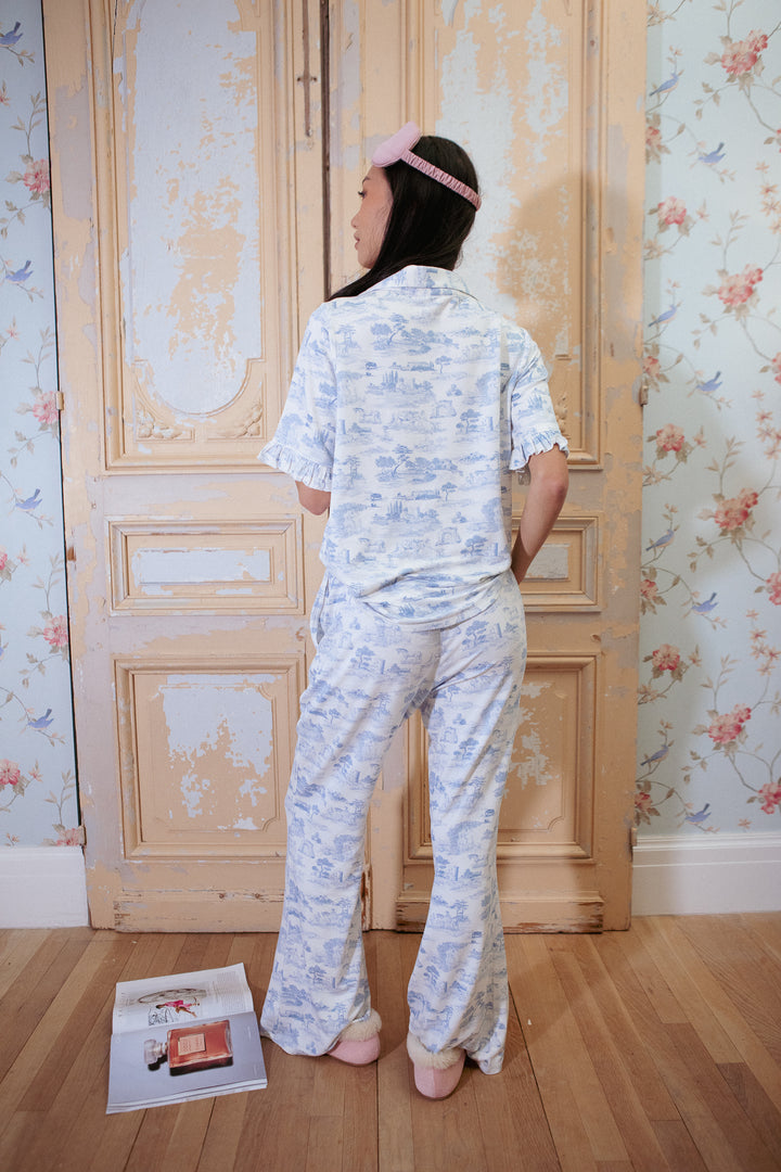 Tiffany Pajama Set in Blue Toile