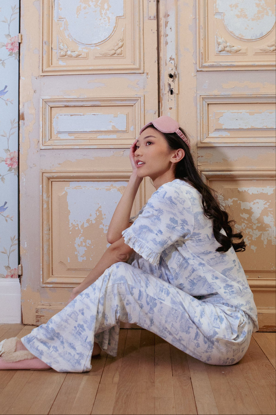 Tiffany Pajama Set in Blue Toile