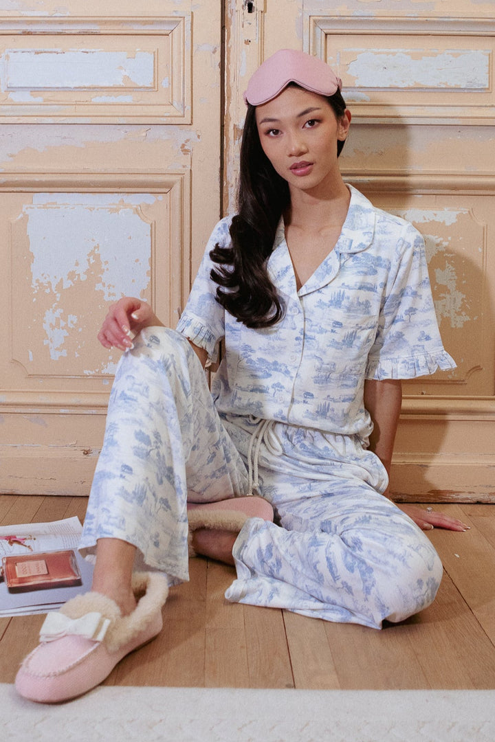 Tiffany Pajama Set in Blue Toile