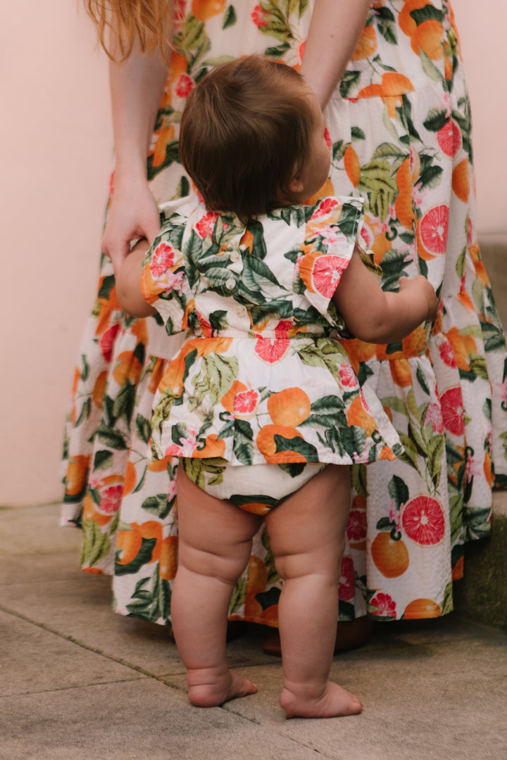 Baby Trixie Skirt Romper in Citrus