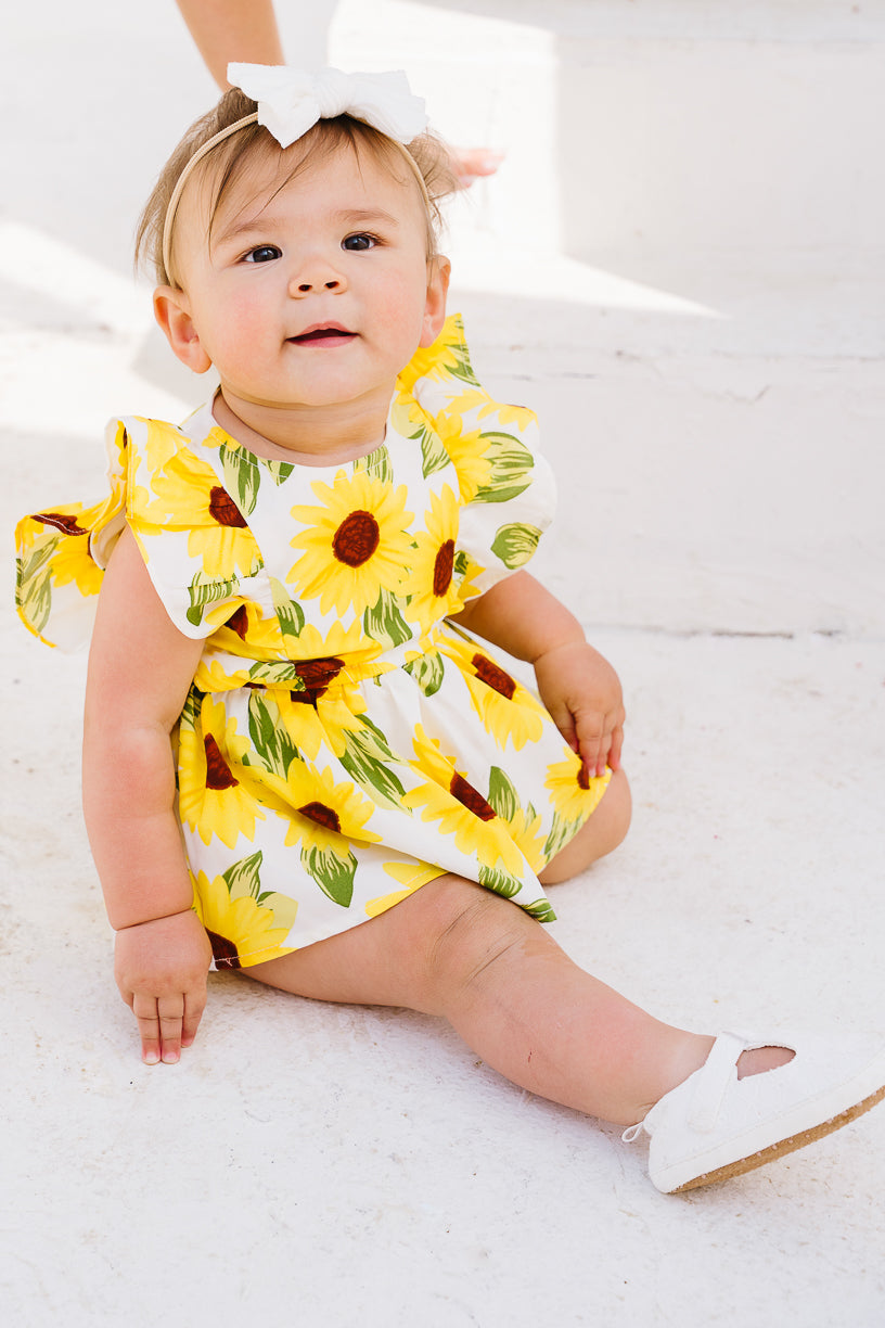 Baby Trixie Skirt Romper in Sunflower - FINAL SALE