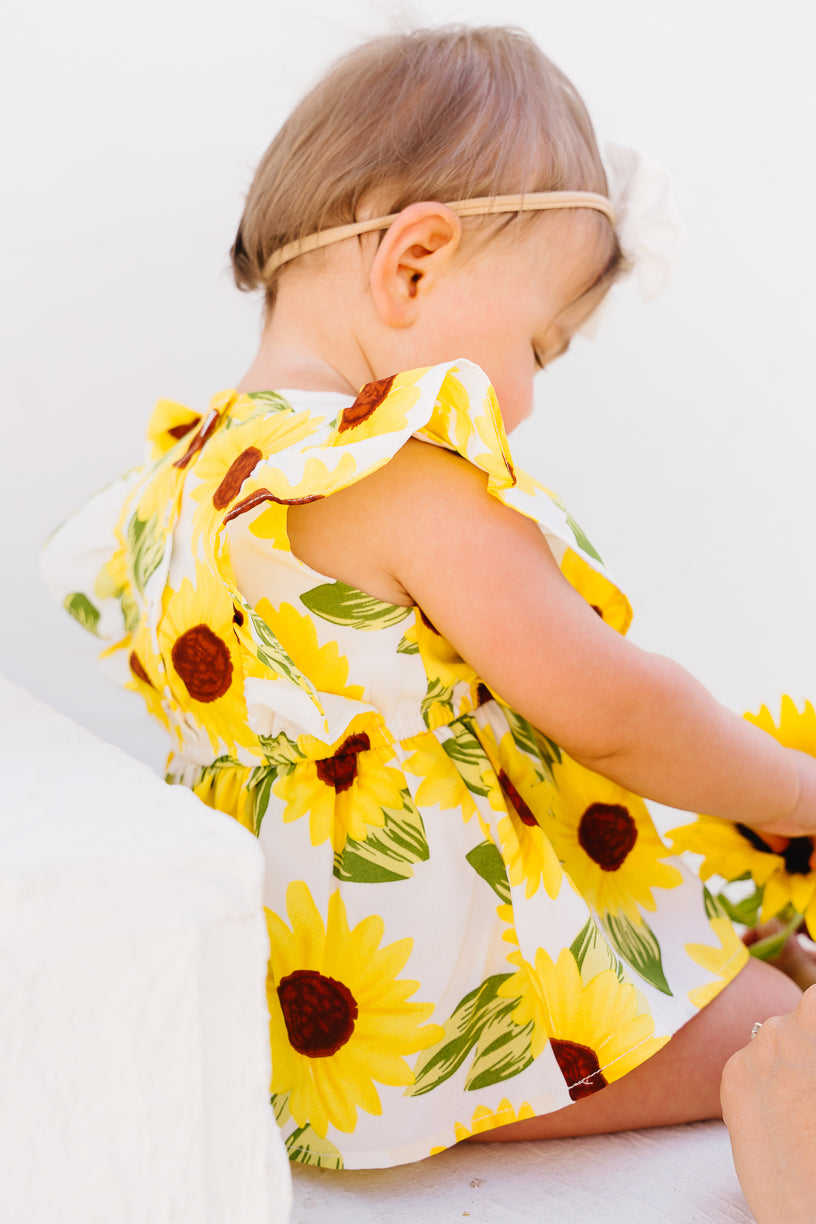 Baby Trixie Skirt Romper in Sunflower - FINAL SALE