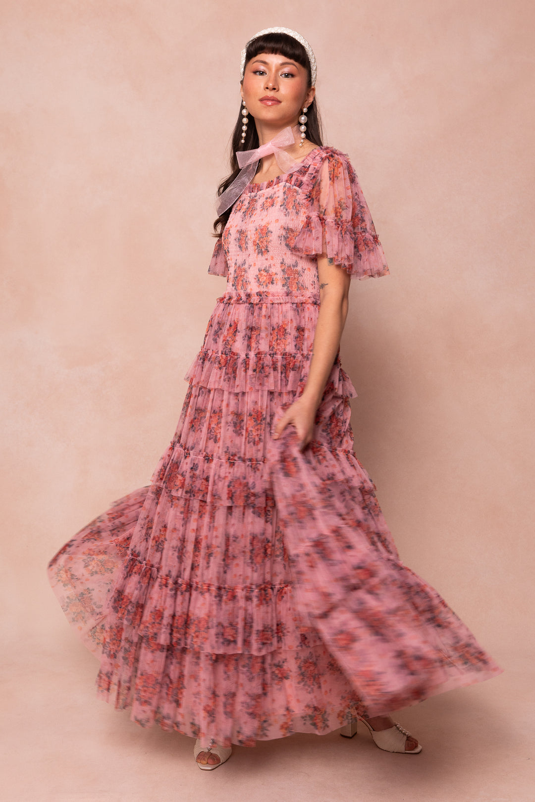 Vienna Dress in Pink Floral