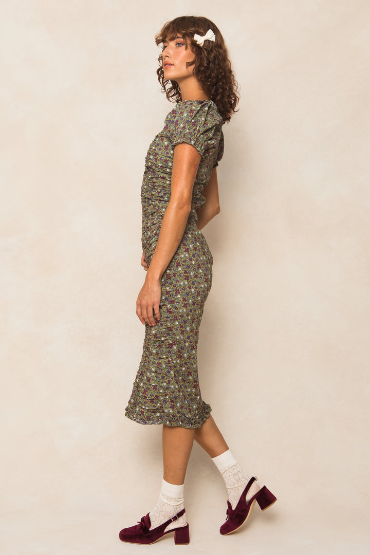 Vivi Dress in Green Floral - FINAL SALE