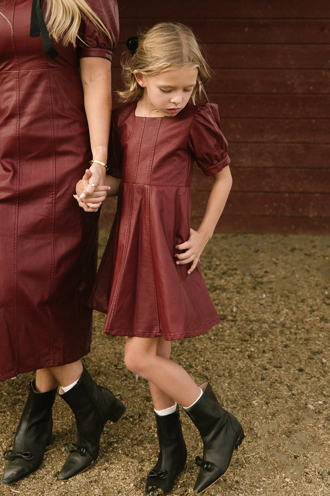 Mini Bebe Vegan Leather Dress in Oxblood - FINAL SALE