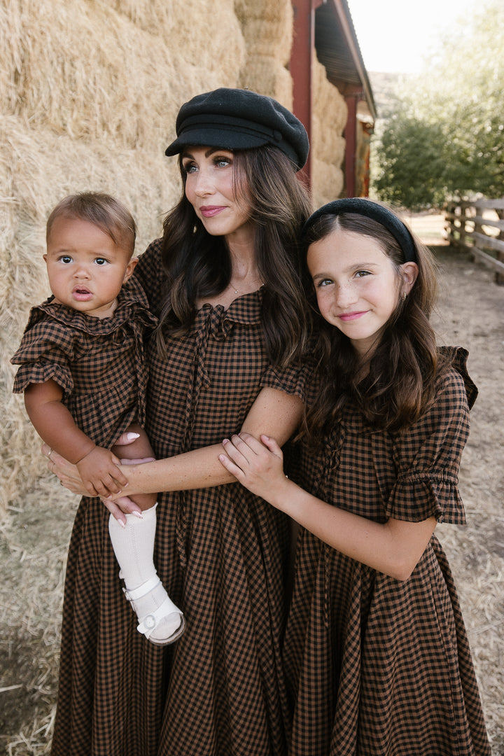 Mini Maple Dress in Brown Gingham - FINAL SALE