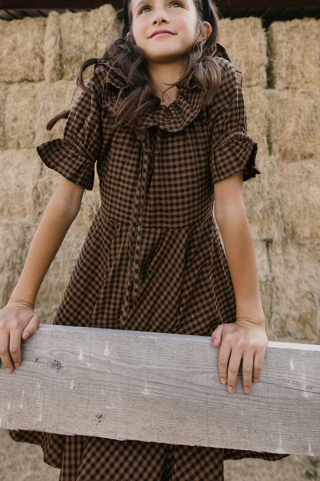 Mini Maple Dress in Brown Gingham - FINAL SALE