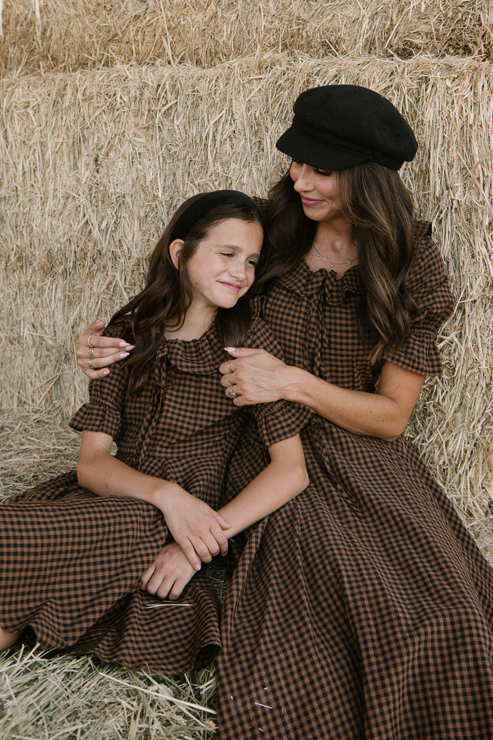 Mini Maple Dress in Brown Gingham - FINAL SALE