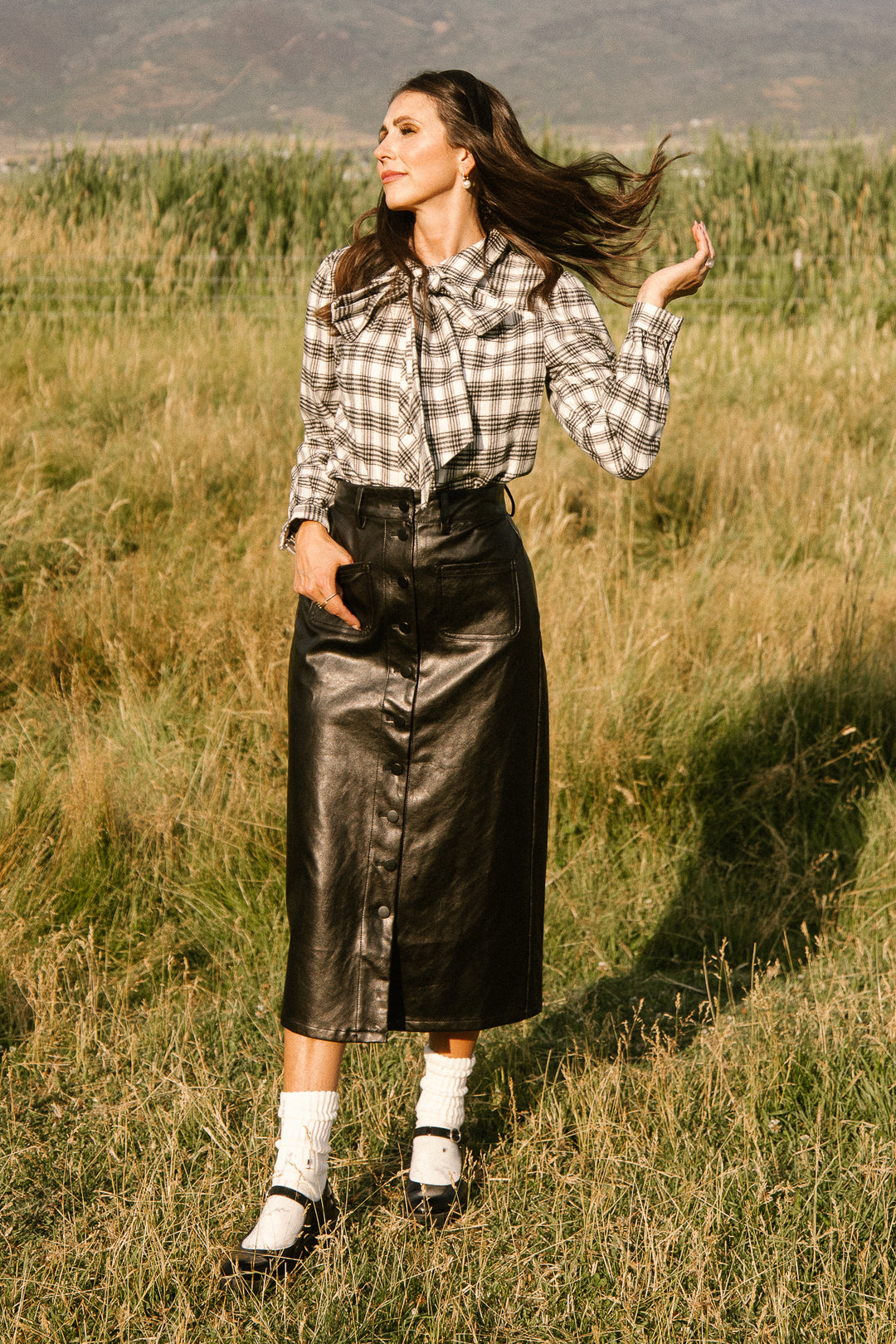 Emma Vegan Leather Skirt in Black - FINAL SALE