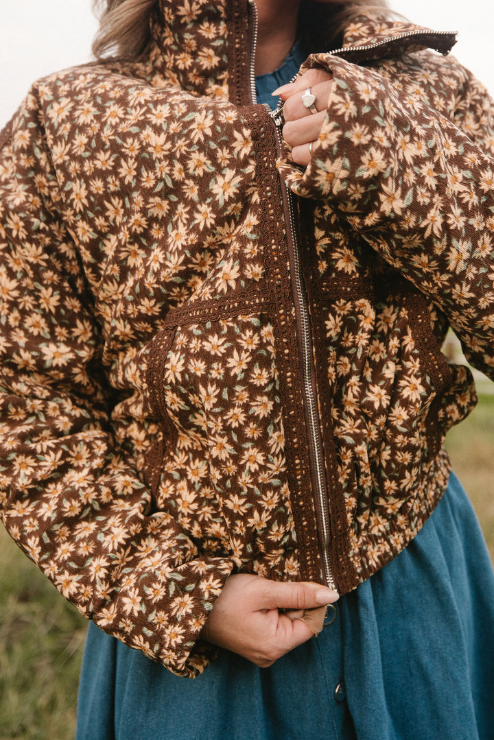 Tasia Jacket in Brown Floral - FINAL SALE