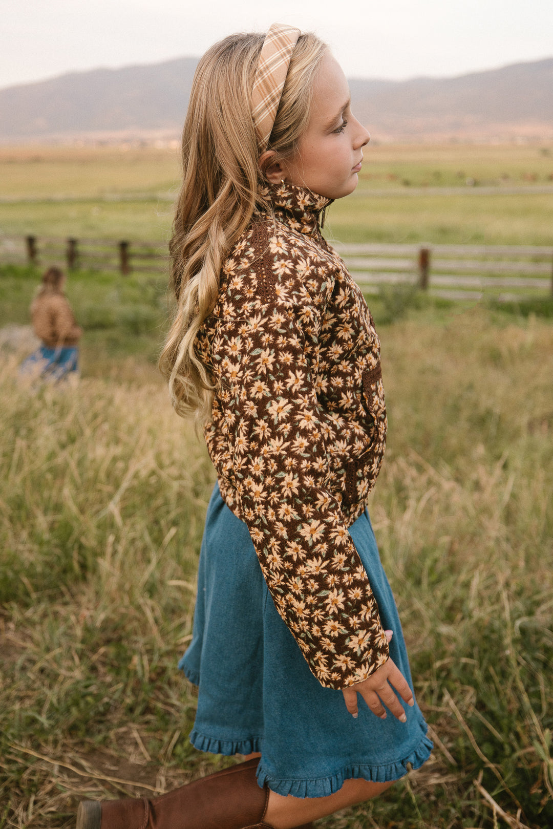 Mini Tasia Jacket in Brown Floral - FINAL SALE