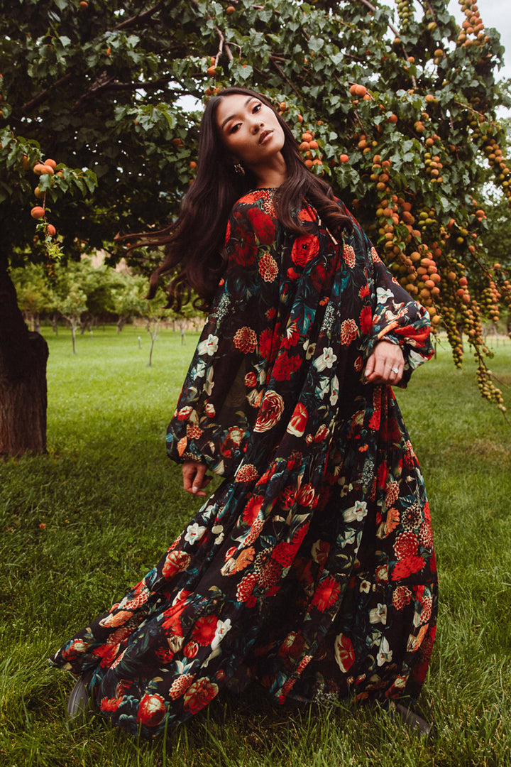 Imogen Dress in Moody Floral