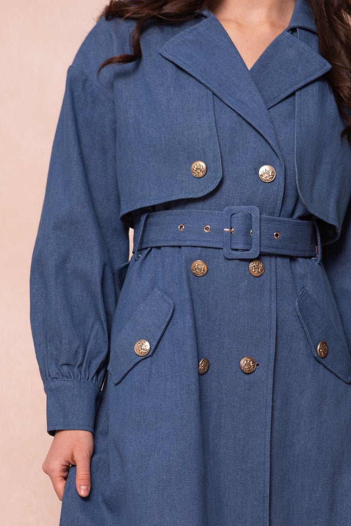 West End Trench in Denim