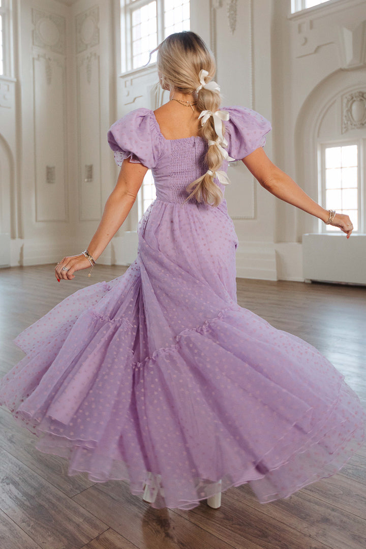 Wonderland Dress in Purple Hearts