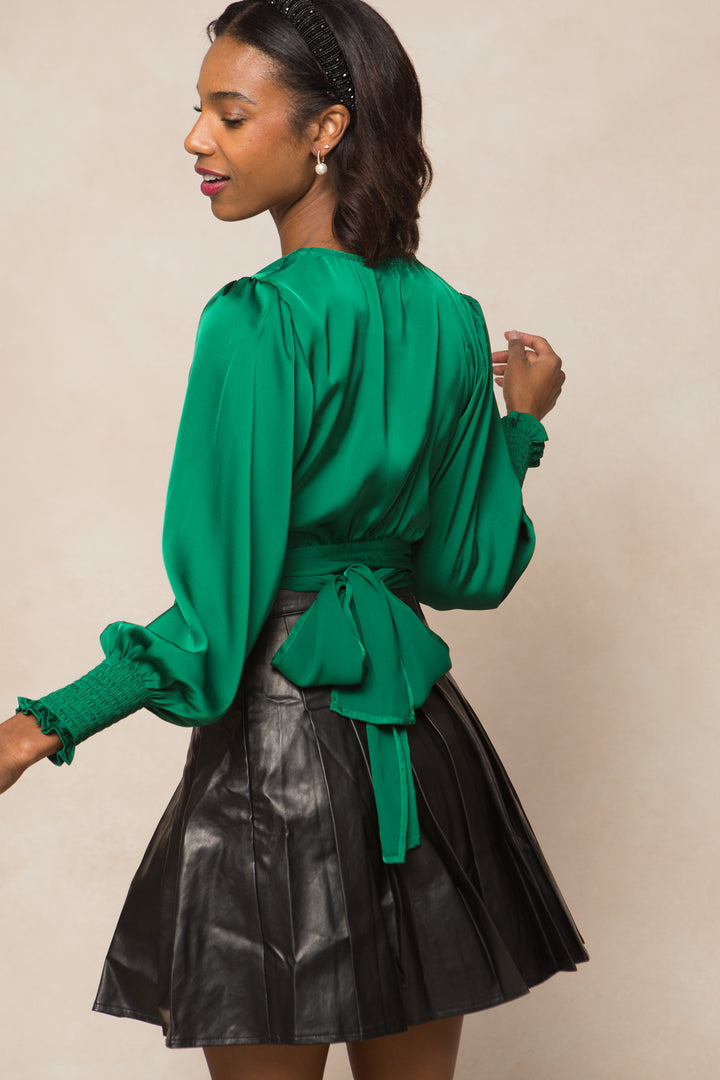 Zendaya Top in Emerald Satin - FINAL SALE