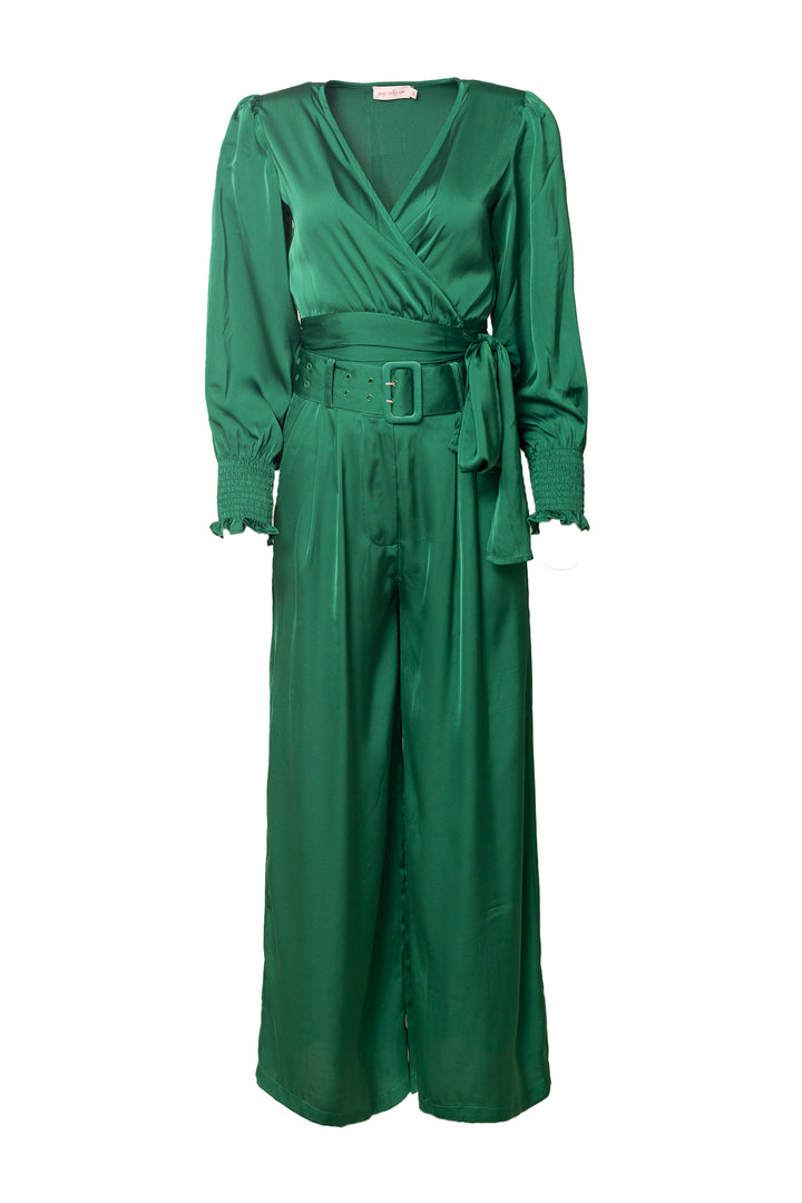 Zendaya Pants in Emerald Satin - FINAL SALE