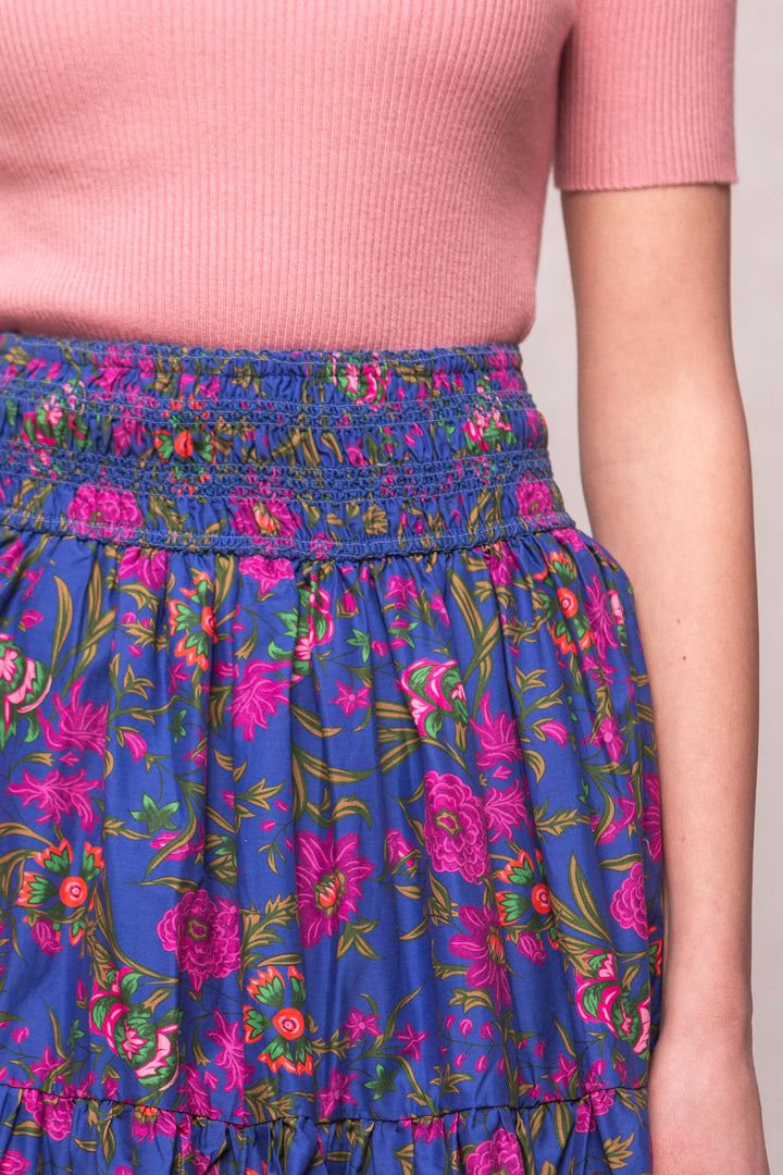 Zoey Skirt in Blue Multicolor Floral