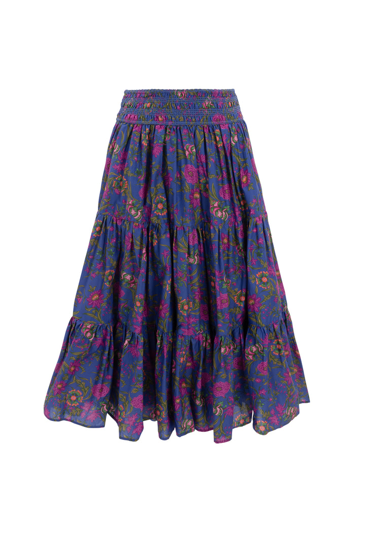 Zoey Skirt in Blue Multicolor Floral