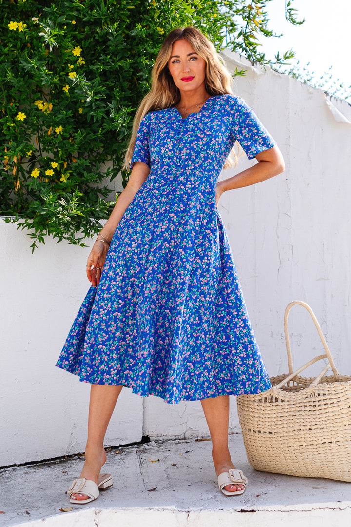 Allie Dress in Royal Blue - FINAL SALE