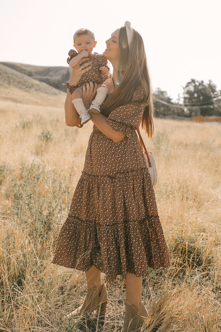 Baby Madeline Romper in Amber Floral