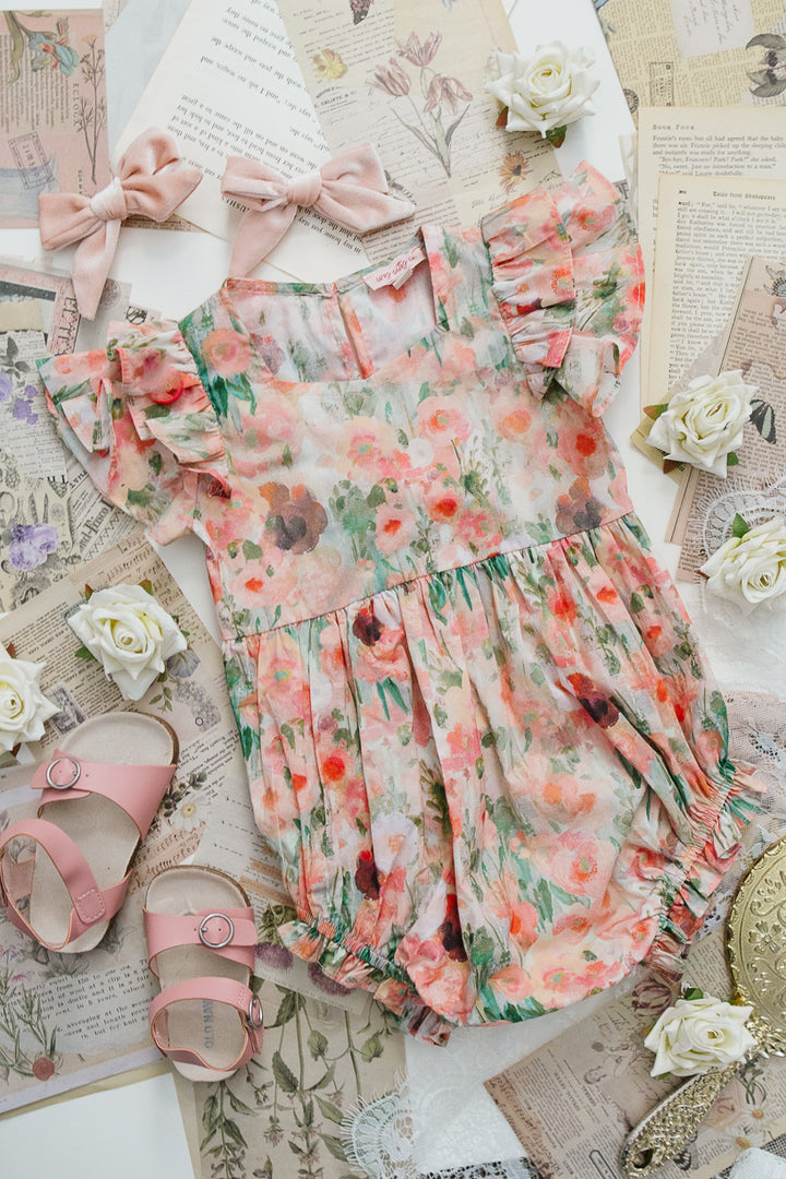 Baby Hattie Romper in Watercolor Floral