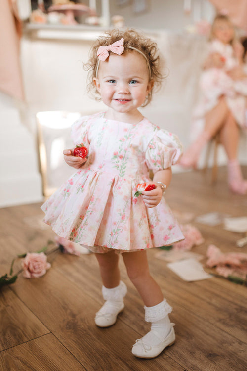 Baby Cupcake Dress Set in Pink Floral